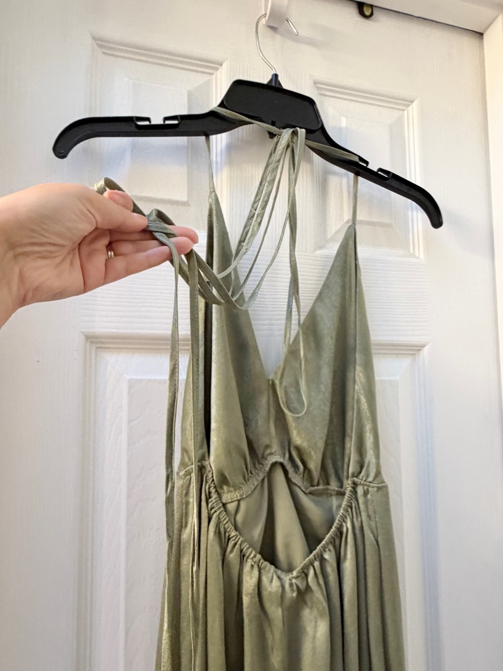 Mint Green Boho Maxi Halter Dress Size Small - Picture 7 of 9